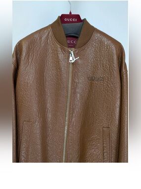 Gucci Leather Jacket in Brown BNWT 54